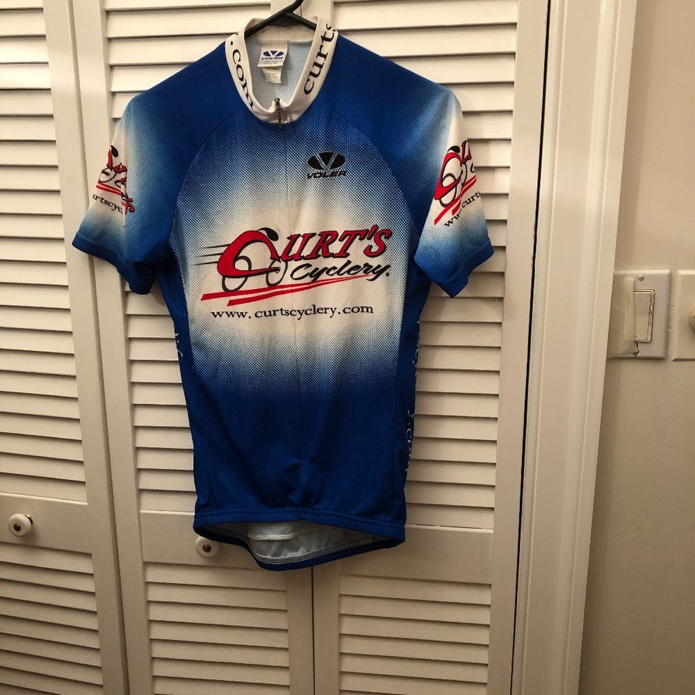 Voler men blue white cycling jersey, M